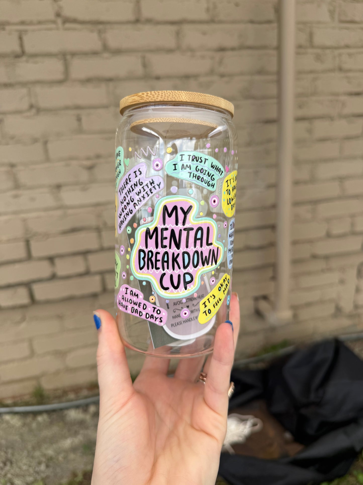 Mental Breakdown Glass Tumbler