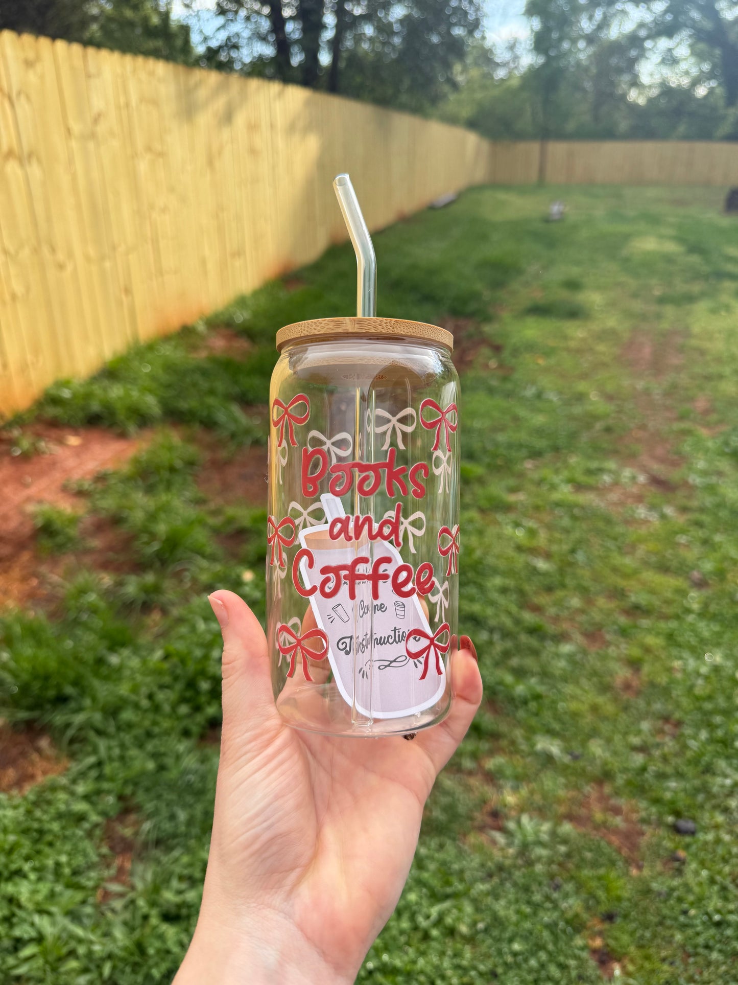 Books And Coffee Glass Tumbler