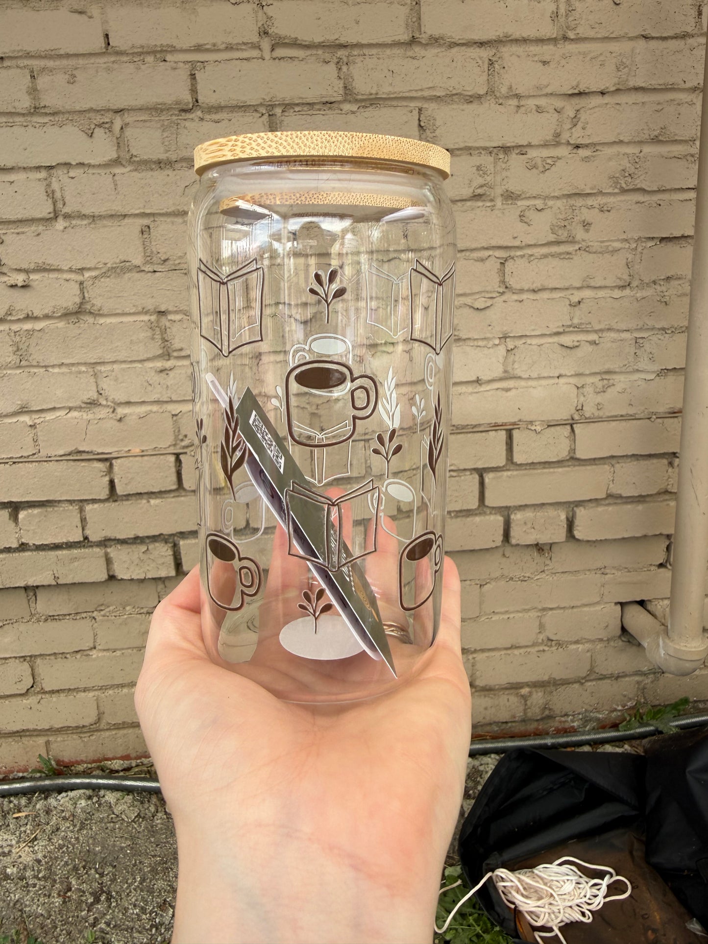 Books And Coffee Glass Tumbler